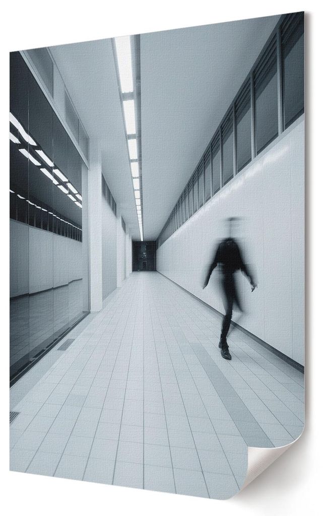 Minimalistischer Korridor- Kunstdruck A1 (59x84 cm) - Industriell, Modern- Wandbild für Wohnzimmer Schlafzimmer & Flur, Modernes Poster Wanddeko, ...