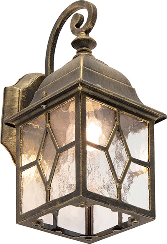 QAZQA - Landhaus I Vintage Romantische Außen Wandleuchte Bronze - London I Außenbeleuchtung - Aluminium Würfel I Quadratisch - LED geeignet E27
