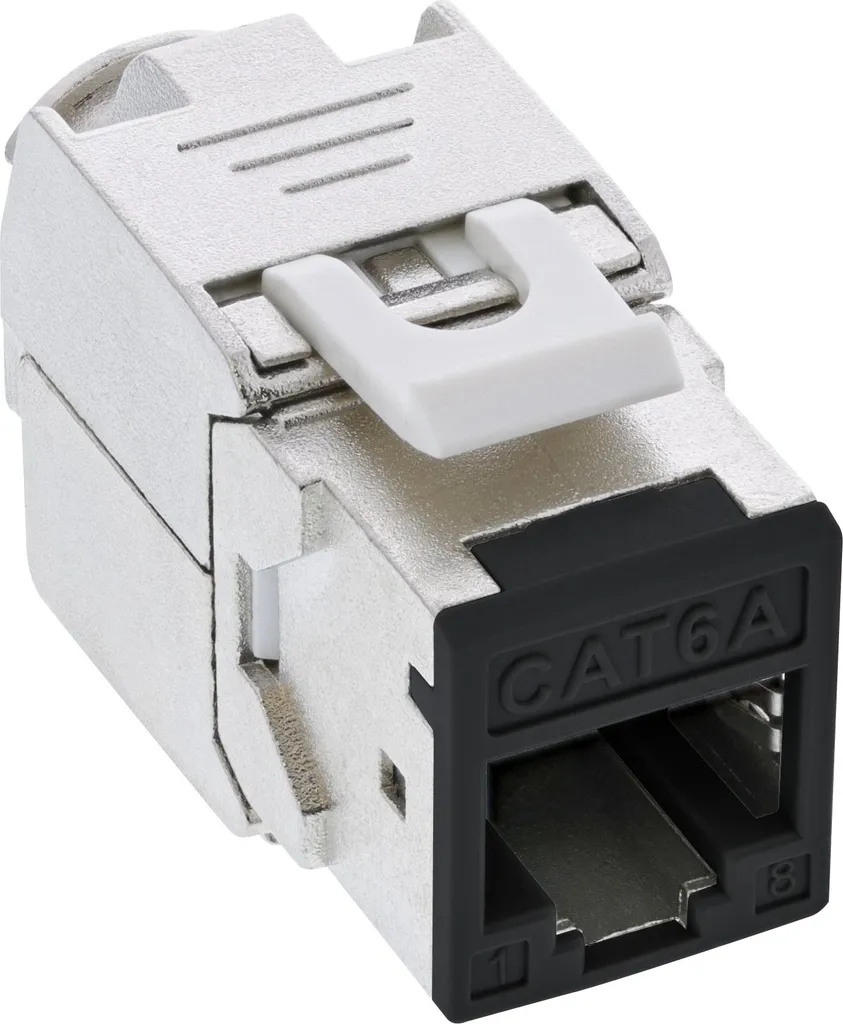 Prise Keystone RJ45 Cat.6A anti-interférences blindée noir lot de 8