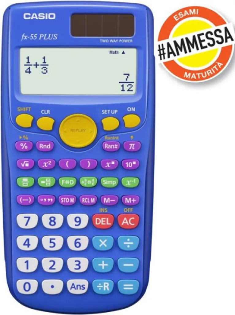 Calculatrice scientifique Casio FX55 PLUS - 240 fonctions LCD bicolore
