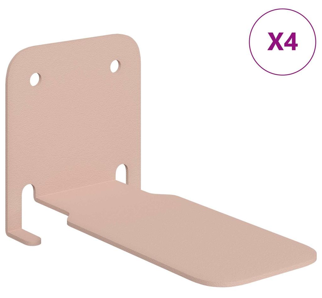 Schwebendes Regal mit Regal 4 pcs Rosa 6 x 10,8 x 6,6 cm