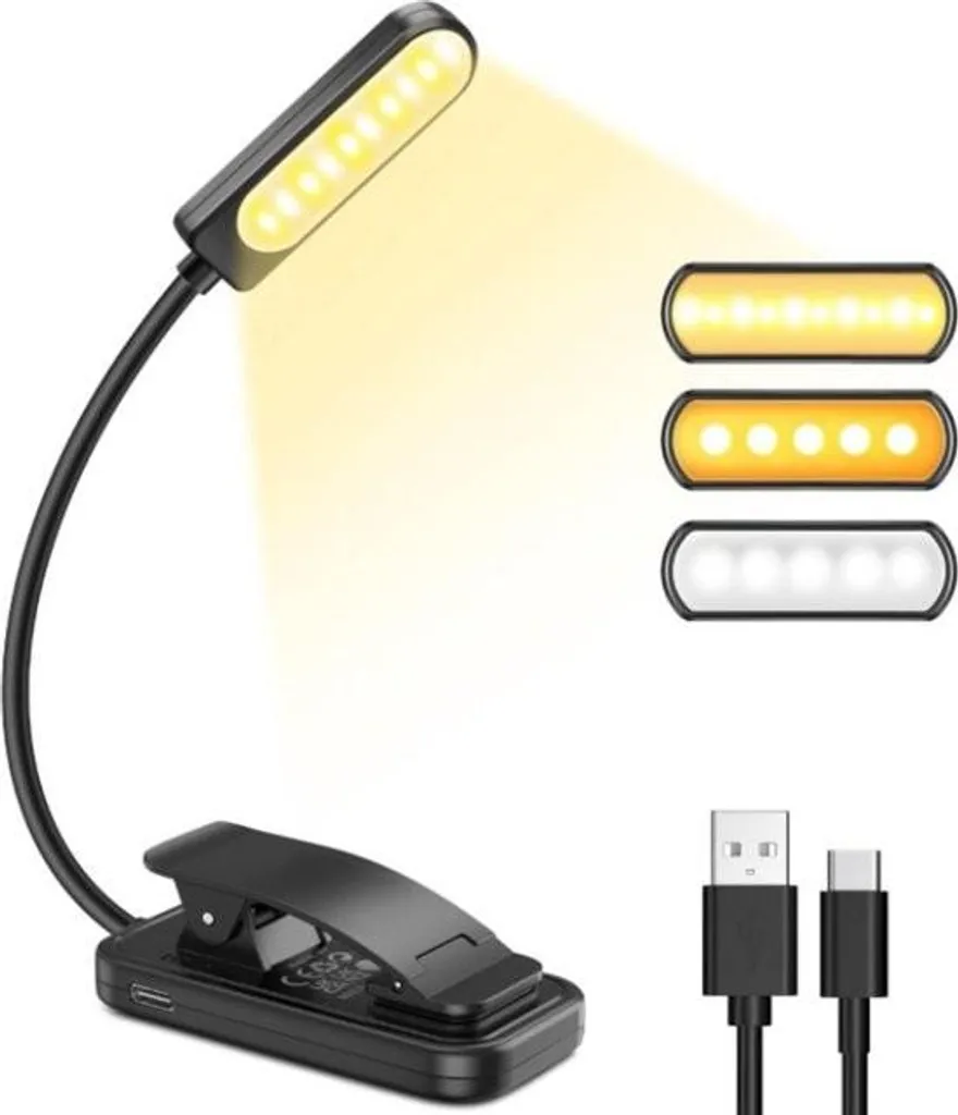 Lampe de lecture à intensité réglable - Batterie USB haute autonomie