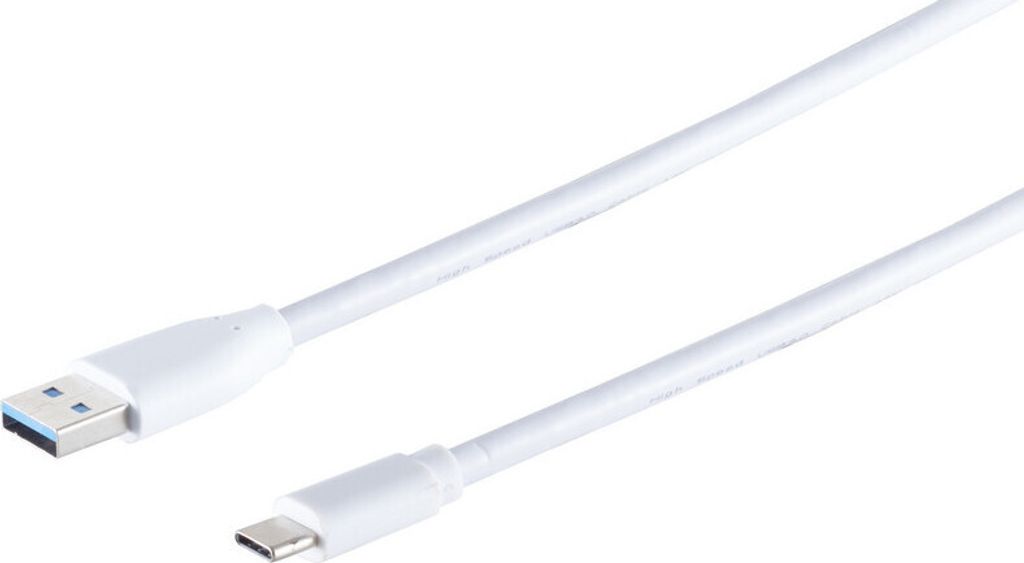 USB Kabel 3.0 A Stecker -USB 3.1 C Stecker weiß 1m