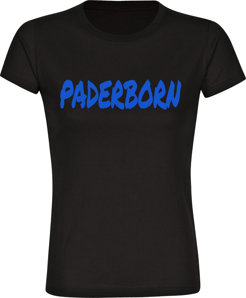 multifanshop Damen T-Shirt - Paderborn - Textmarker, schwarz, Größe S