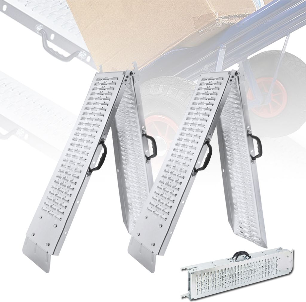 Sessamen-LP 2x Auffahrrampe 400kg Faltbar Laderampe Verladerampe Auffahrschiene Motorradrampe Anhängerrampe Faltbare Rampe (Faltbar)
