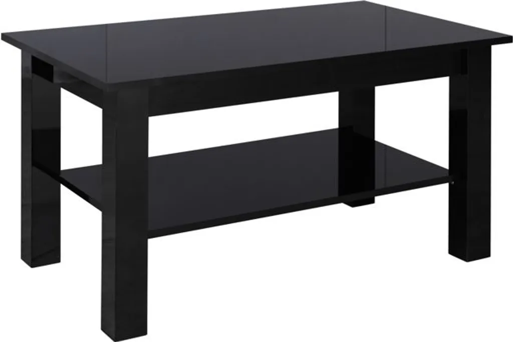 Table basse noire DASSEL 1 : solution rangement pour salon encombré