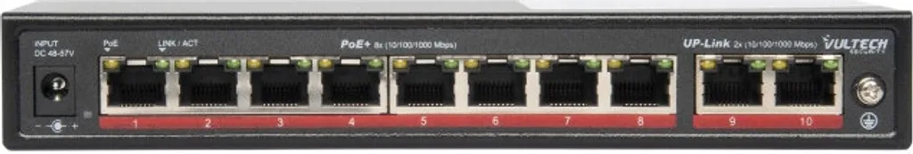 Switch de sécurité PoE+ Gigabit pour système de vidéosurveillance 8 cam