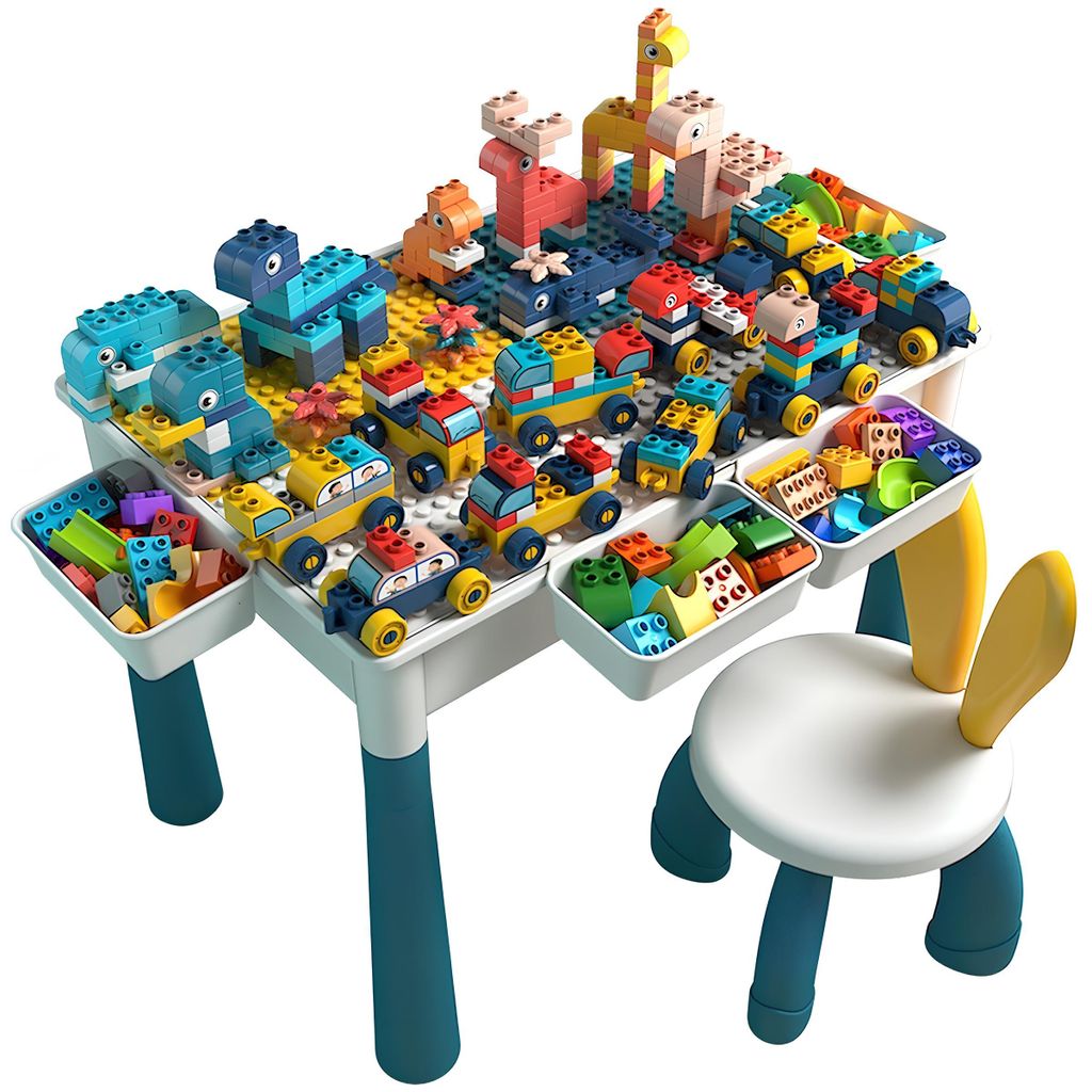 Table pour enfants avec blocs et chaise ensemble créatif Image du produit 