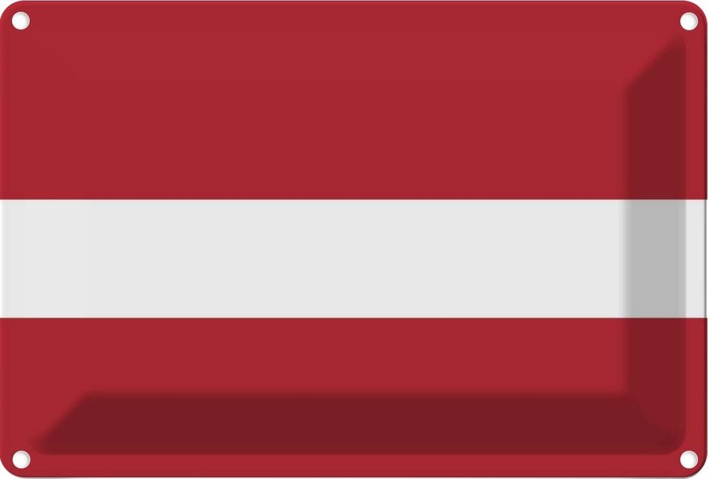 vianmo Blechschild 12x18 cm Lettlands Latvia Flagge Fahne Wappen