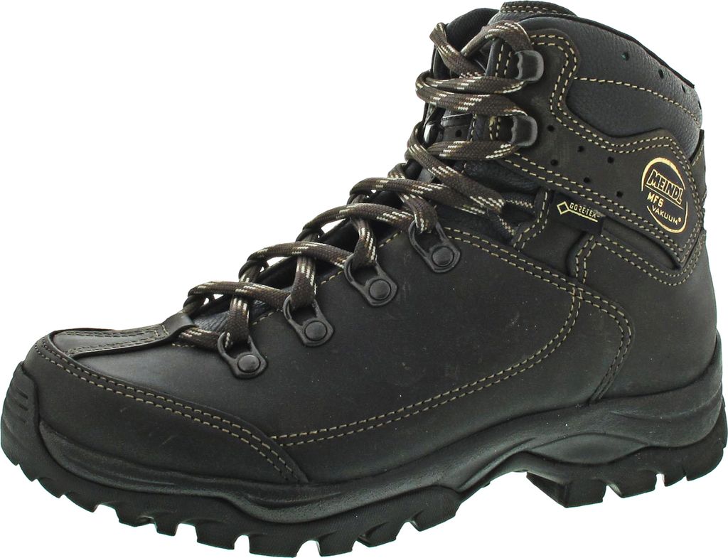 A single brown hiking boot is shown against a white background.