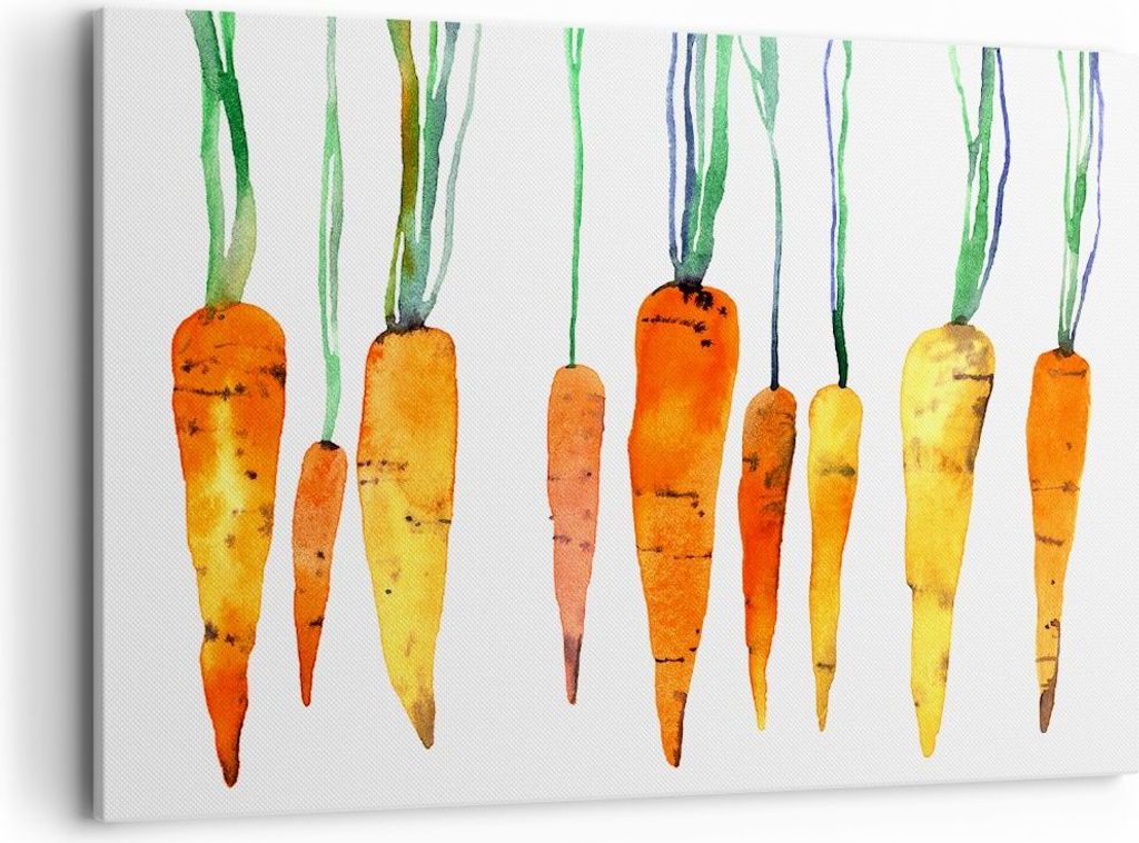 Bild auf Leinwand - Leinwandbild - Karotte Gemüse - 120x80cm - Wand Bild - Wanddeko - Wandbilder - Leinwanddruck - Bilder - Kunstdruck - Wanddekor...