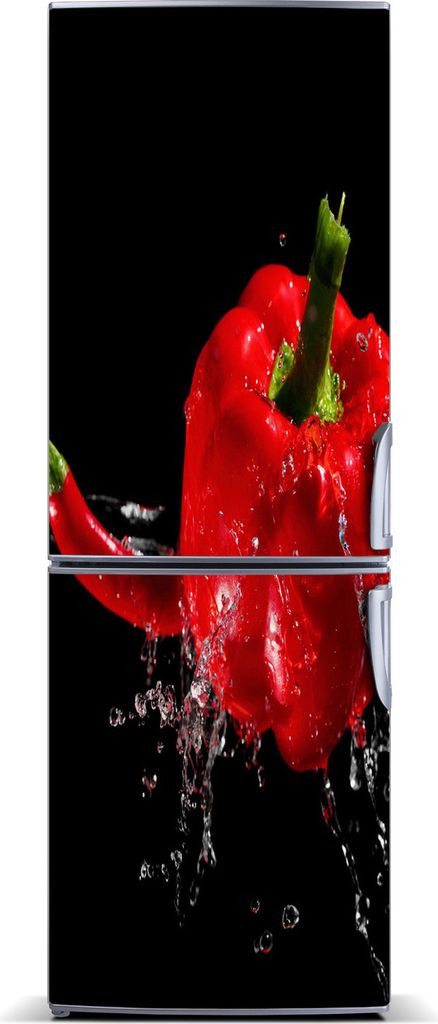 Tulup Kühlschrankdekoration - Magnetmatte - 60 cm x 180 cm - Magnet auf dem Kühlschrank - Zwei Paprika