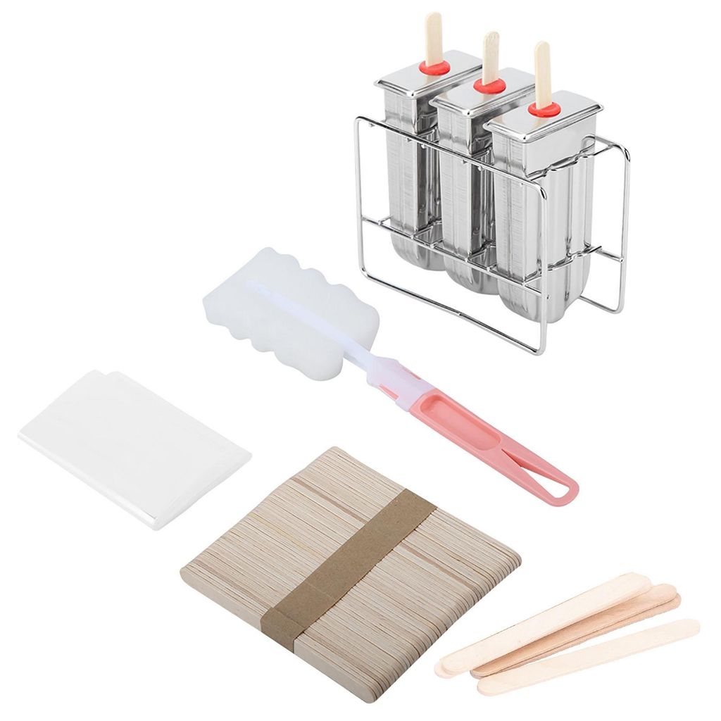 Eis am Stiel-Formen-Set, Edelstahl, einfaches Eis am Stiel-Set für Kinder, versiegelter, auslaufsicherer Griff für Zuhause