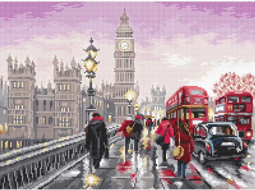 Broderie point de croix compté Westminster Bridge Letistitch kit complet