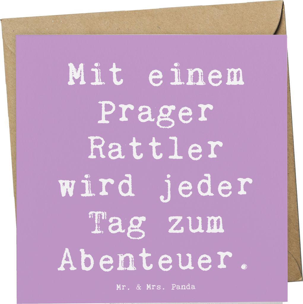 Mr. & Mrs. Panda doppelkarte Spruch Prager Rattler Abenteuer - Lavendeltraum - Geschenk, anlasskarte, lebhafter Begleiter, Hunderasse, faltkarte, v...