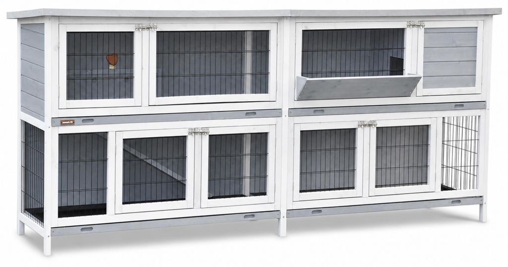 XXL Doppel Kleintierstall Bommel Deluxe grau Produktbild 