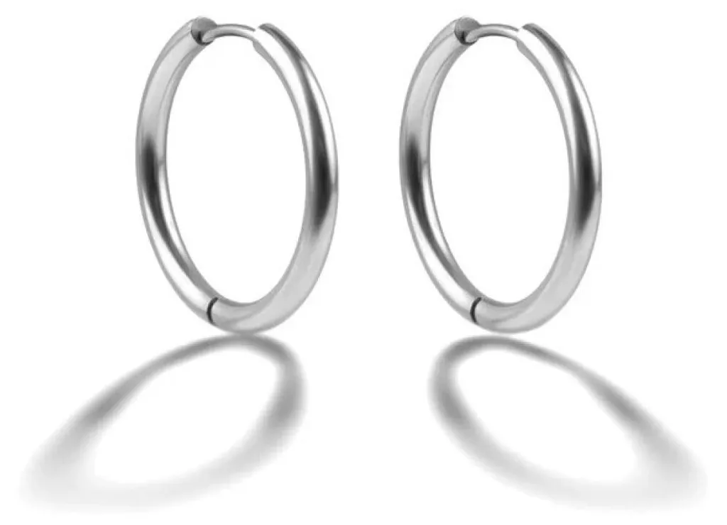 Anneau en acier inoxydable poli diamètre 2,1 cm bijou mixte EWE25039S