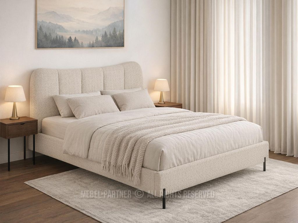 Dvojlôžková posteľ 140x200 KAELIRA - šedobéžová / čierna Obrázok produktu 
