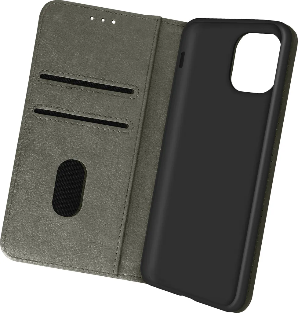 Custodia Stand iPhone 13 Mini Grigio - Pelle Finta Premium e Design