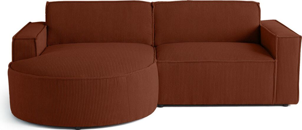 Lisa Design Spiaggia - 4-Sitzer Ecksofa links - aus Cordstoff , Terrakotta