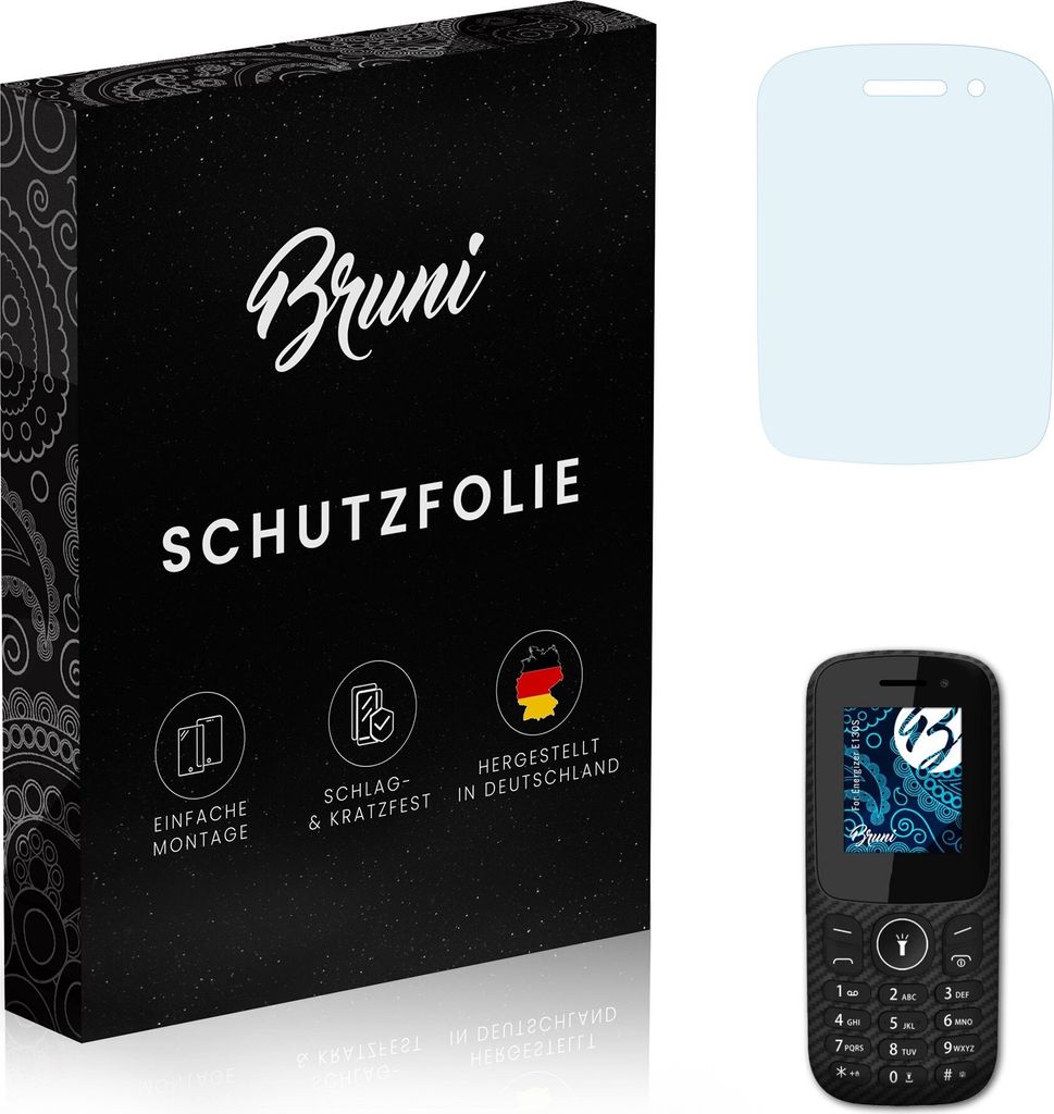 Bruni Basics-Clear 2x Schutzfolie kompatibel mit Energizer E130S Folie