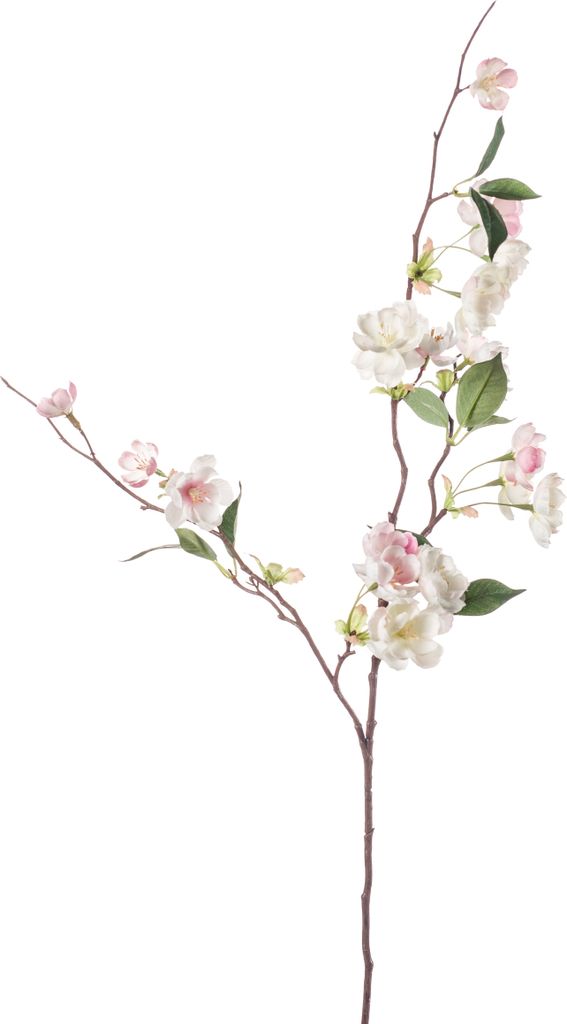 künstlicher Pfirsichblütenzweig weiß rosa H. 80cm Emerald Kunstblumen