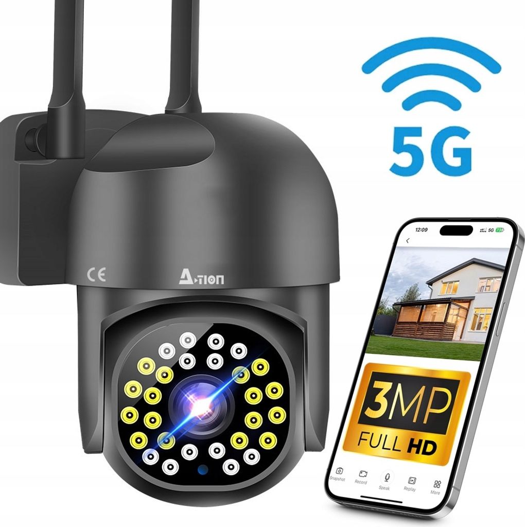 Externe Ip-Kamera A-1008 2K 3Mpx Wifi6 2.4G/5G Mit Doppel-Lenser