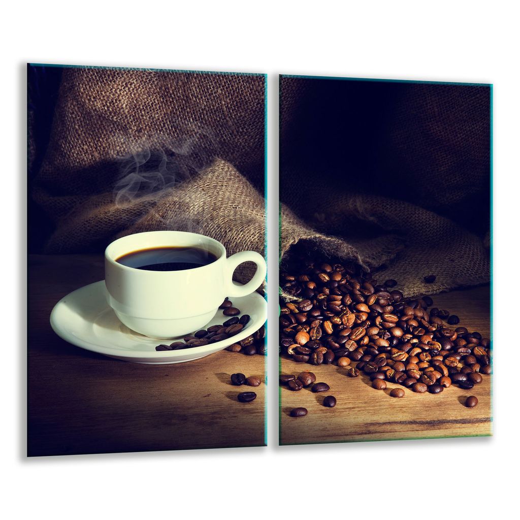 Herdabdeckplatten 2 teilig 30x52 Glaskeramikfeld Abdeckung Glas Kaffee