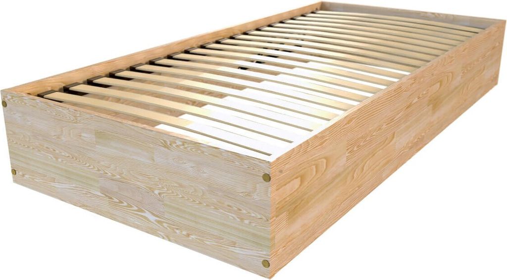 Bettkasten 90x190 - 1 Platz aus Massivholz - Naturlack