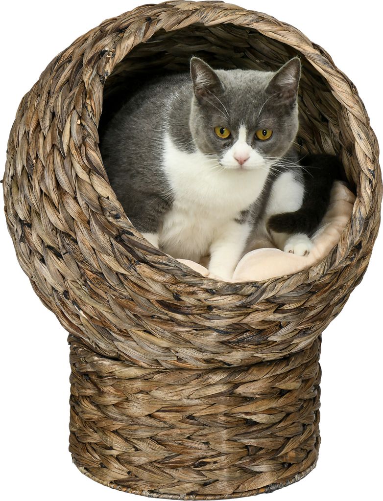 PawHut Rattan Katzenkorb Katzenhöhle Katzenhütte Katzenbett Produktbild 