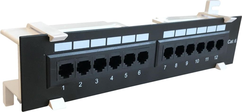 CAT 6 Wand Patchpanel, 12-fach UTP