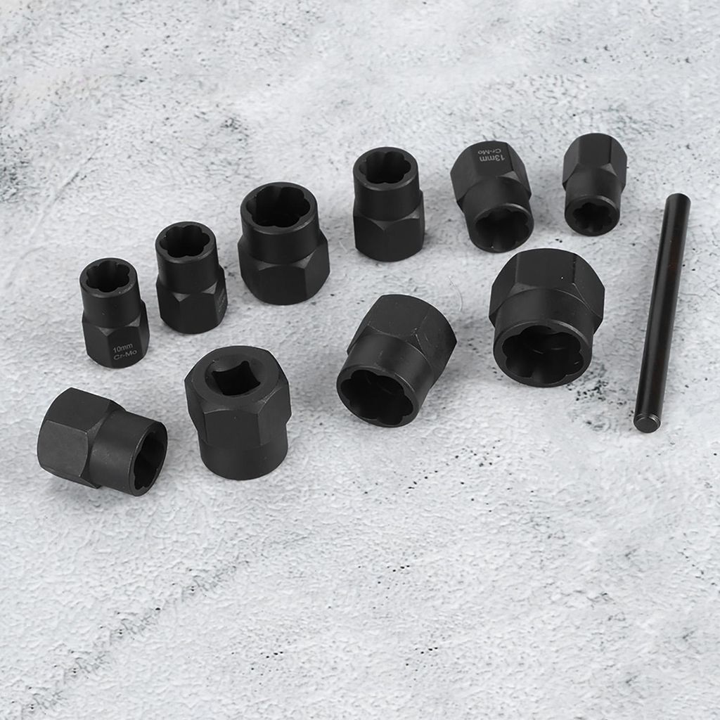 11 teile/satz Beschädigte Mutter Lock Remover 3/8 in Drive Größe Twist Socket Gerade Bar Set