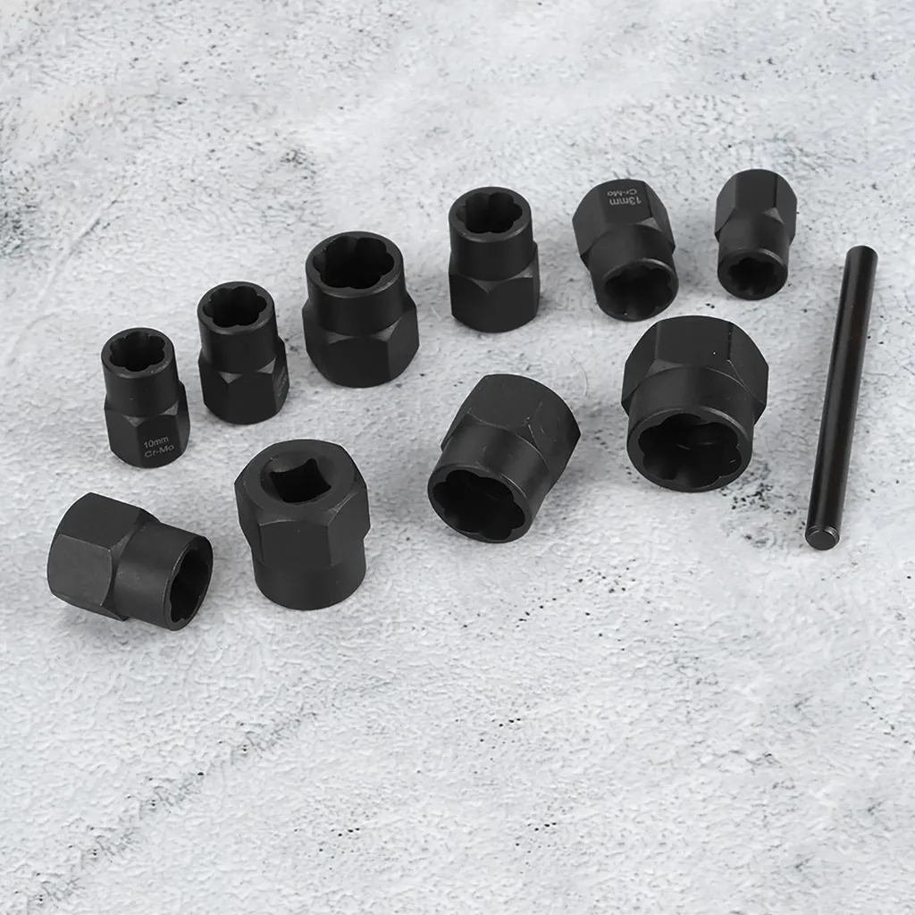 Extracteur de boulons et écrous avec jeu de douilles torsadées 3/8''
