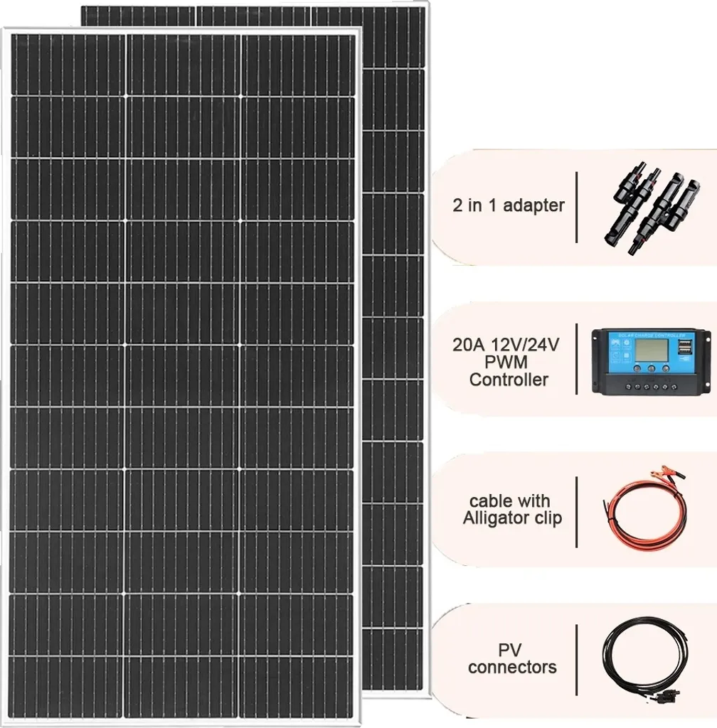Panneau solaire 240W monocristallin haute efficacité pour kit complet 12V