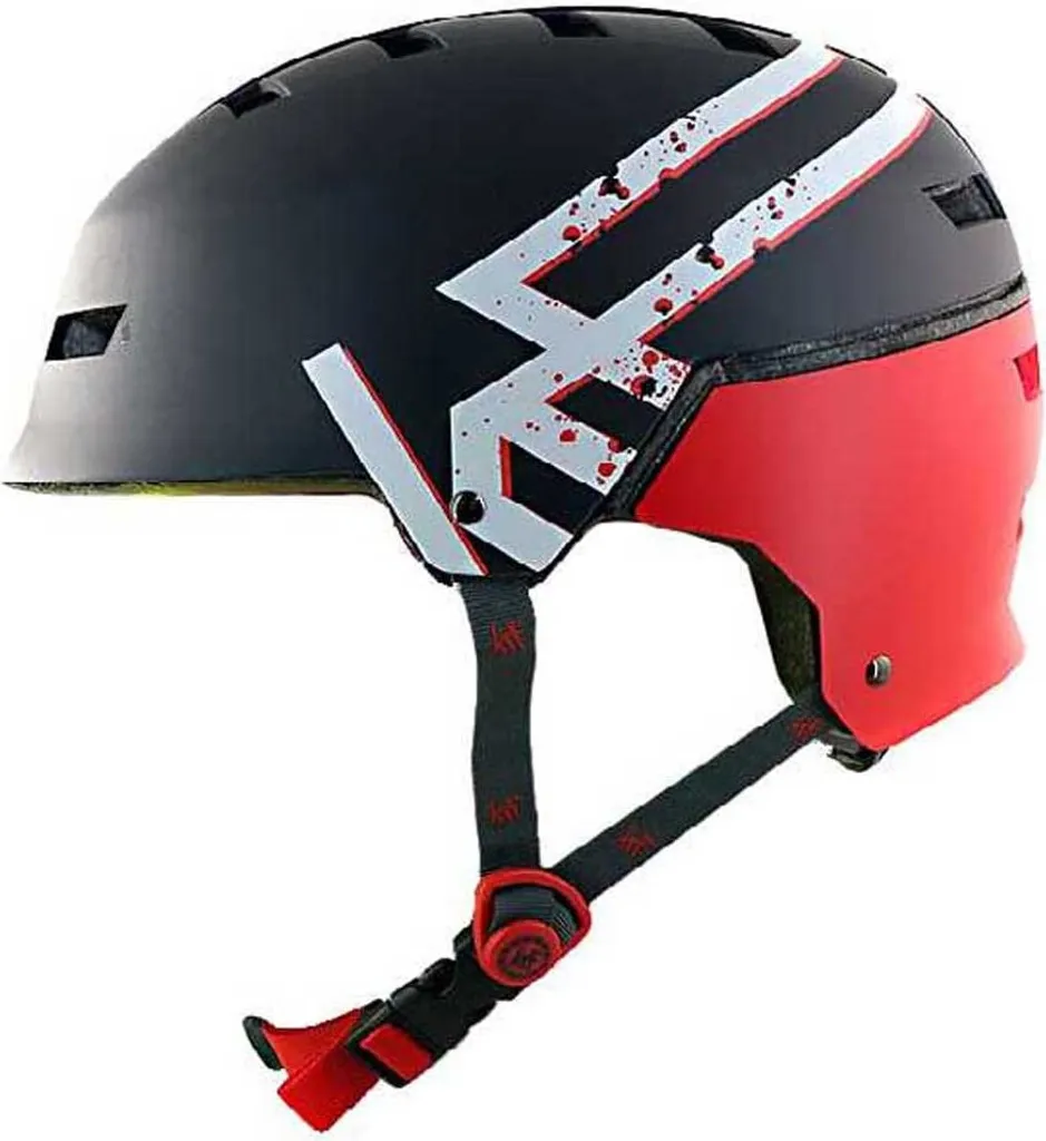 Casque Krf Rot L Rouge avec aération et sangles réglables Taille Large