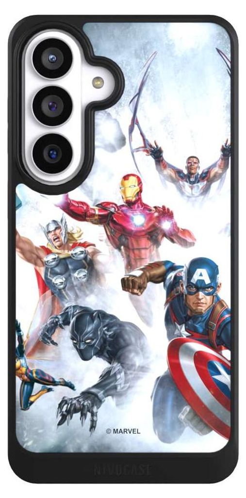 NIVOCASE Hülle für Samsung Galaxy S26+ Handyhülle NIVOcore Case Schwarz Offizielles Lizenzprodukt Marvel The Avengers