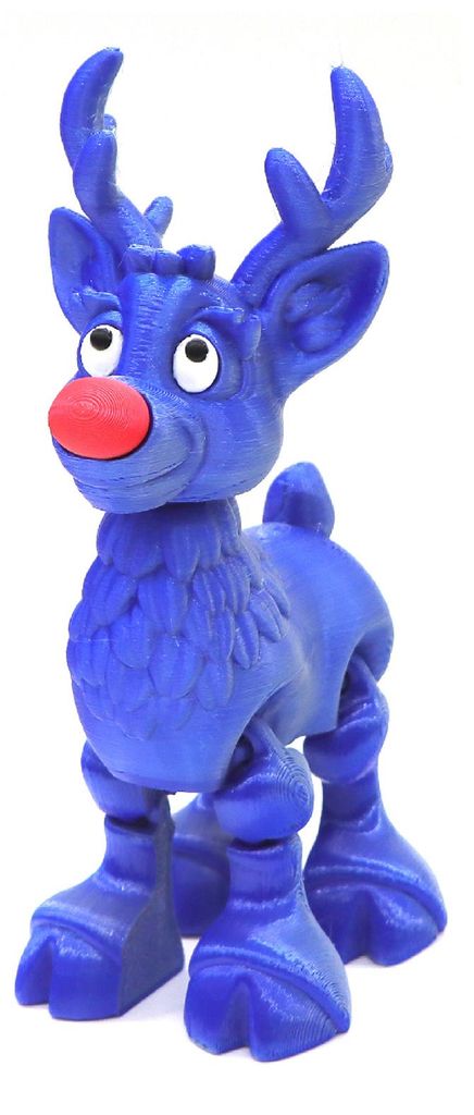 Rentierfigur mit roter Nase, bewegliches Weihnachts-Rentier, Sammlerstück mit flexiblen Gelenken, festliches Tischdekorationsstück, Weihnachtsges...
