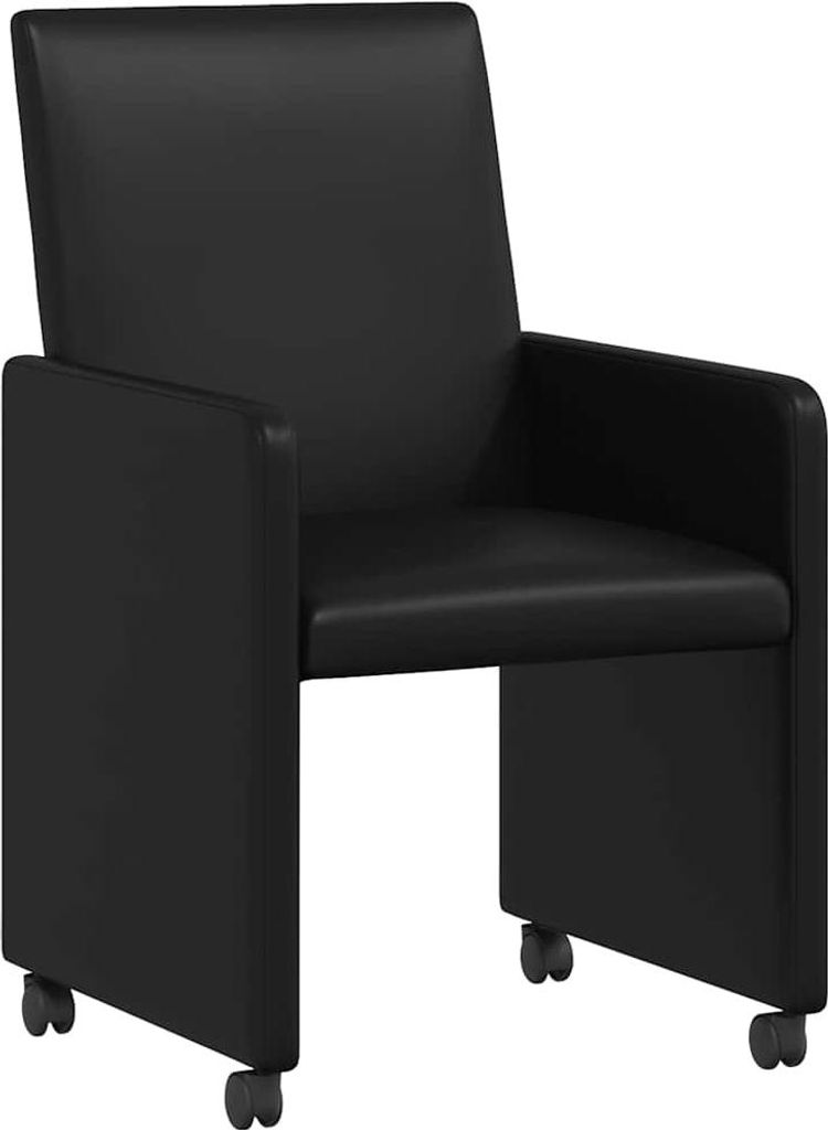 vidaXL Esszimmerstühle mit Rollen 2 pcs Schwarz 57 x 66 x 94 cm