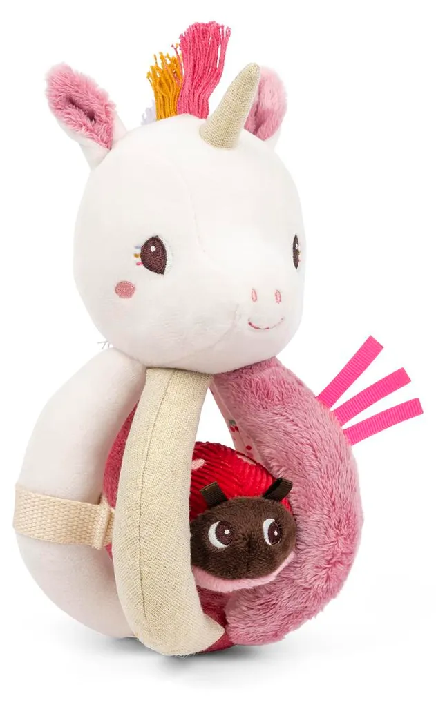 Cadeau de Naissance : Hochet Lena Lilliputiens Rose Facile à Attraper