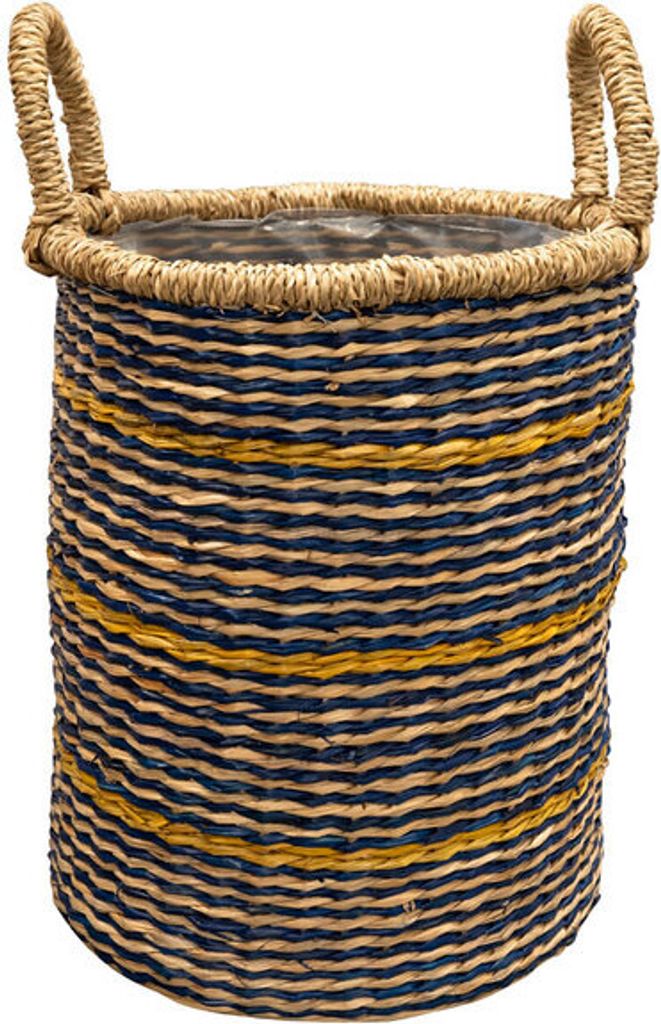 Ter Steege Zimmerpflanzenkorb Seegras Beige-Multicolor D 31 cm H 31 cm