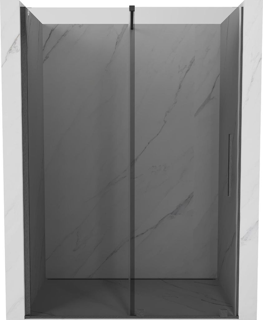 Mexen Velar Duschschiebetür 160 cm, Graphit, gebürstetes Gun Gray - 871-160-000-41-66