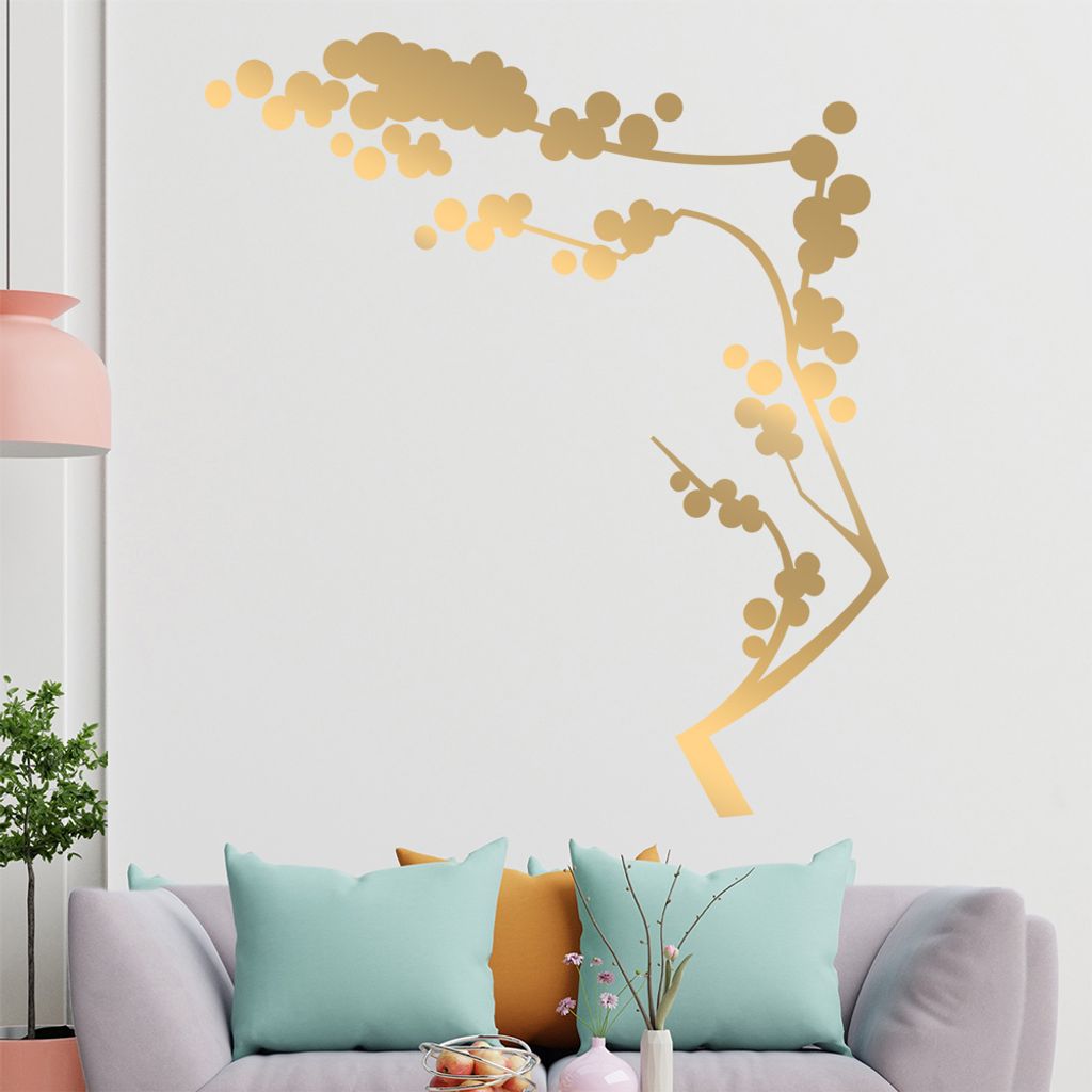 Ast mit Beeren Wandtattoo in 6 Größen - Wandaufkleber Wall Sticker - Dekoration, Küche, Wohnzimmer, Schlafzimmer, Badezimmer
