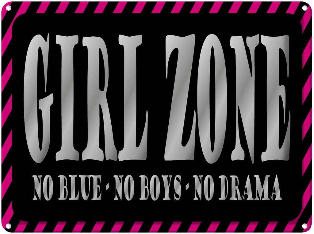 vianmo Blechschild 30x40 cm Girl Zone Zitat no blue boys Männer Frauen Spruch