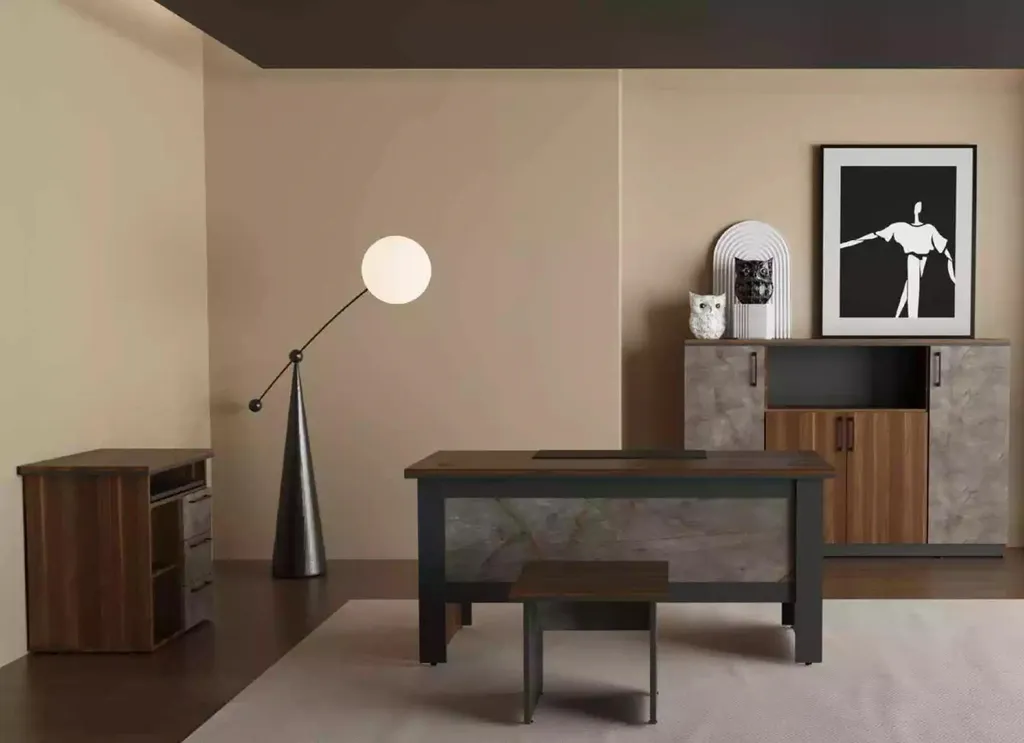 Table basse de bureau stable pour gain de place et rangement intégré - 2