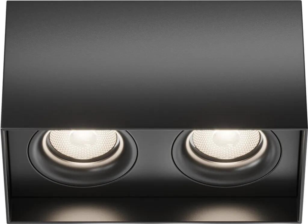 Double spot de plafond noir Maytoni SLIM en aluminium pour ampoules GU10
