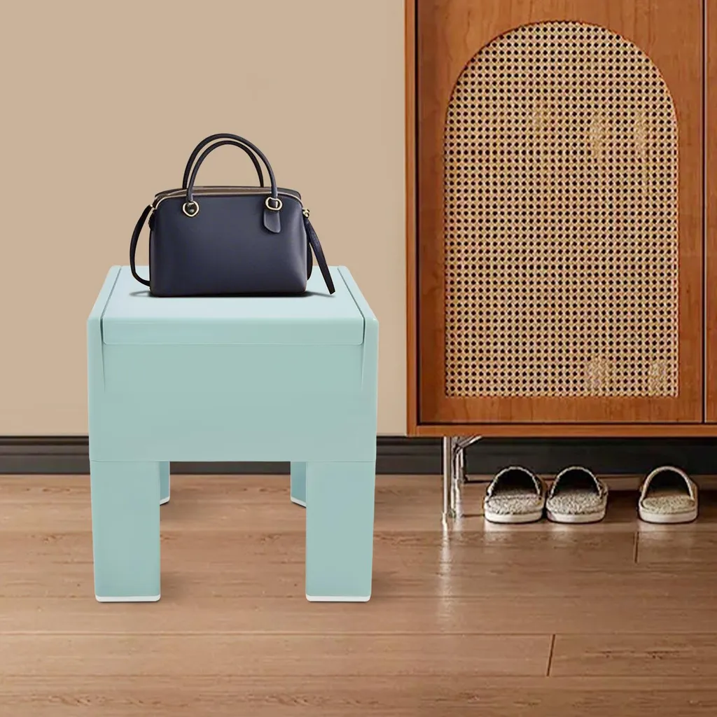 Banc à chaussures avec compartiment de rangement, tabouret bas gris