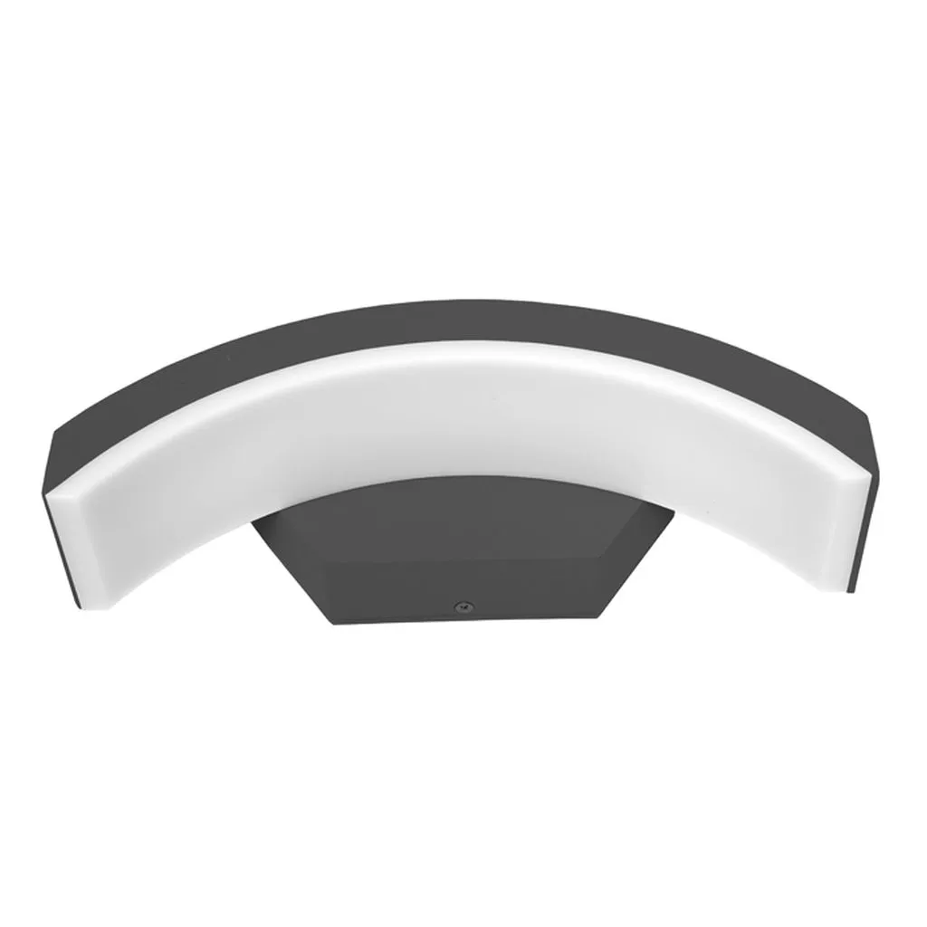 Luminaire de façade incurvé haut Ecolite étanche IP54 anthracite