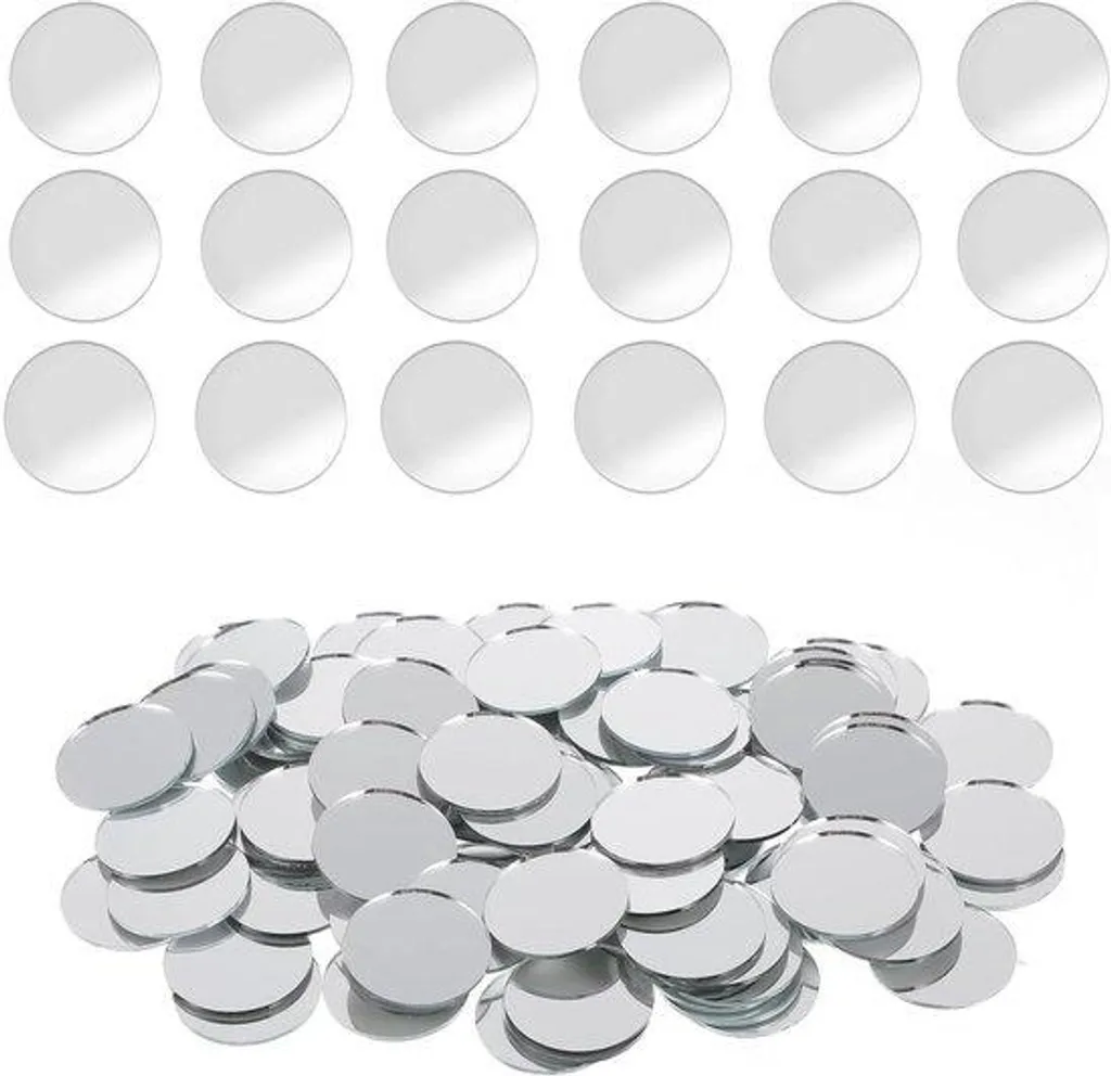 Mini Miroir Rond Autocollant en Acrylique Incassable pour DIY - 120pcs