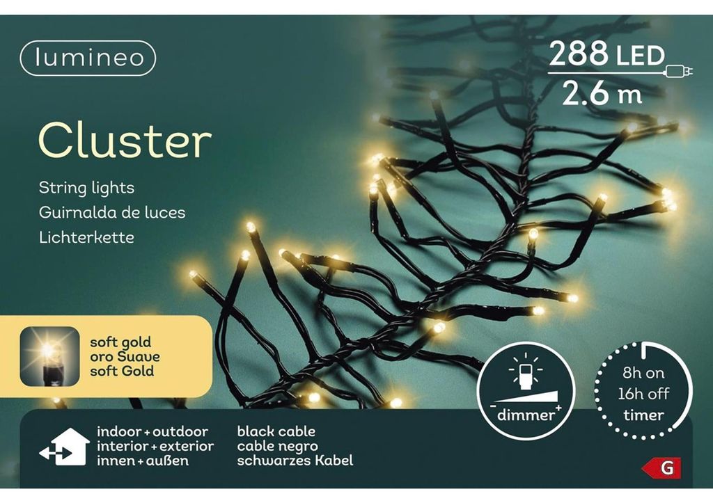 Lampade a LED a grappolo Kaemingk per esterni, 260 cm Immagine del prodotto 