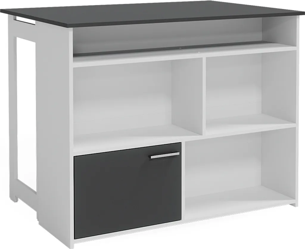 Table Haute Vicco Dominic 116 cm 4 Niches et Porte Coloris Anthracite